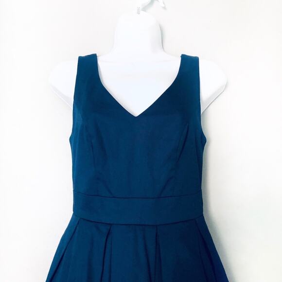 Modcloth Women's XS Fervour V-Neck 'Triumphantly' Blue Cocktail Dress VTG Style - Picture 5 of 12